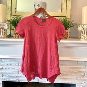 Left of Center Anthropologie Asymmetric Crewneck Slub Tee Size XXS